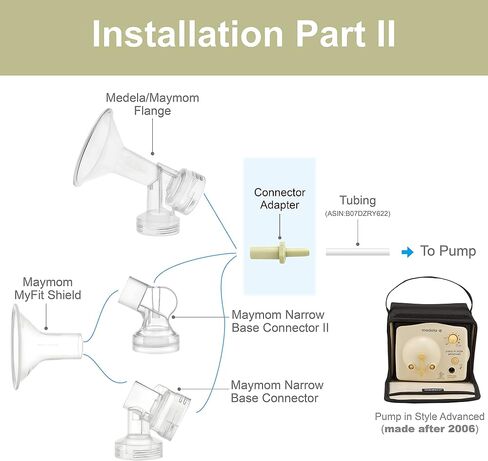 محول موصل محول شفة لمضخة Spectra S1/S2 ليتوافق مع موصل Medela PIS MaxFlow الجديد Medela Flange Medela Freestyle Flex Connector، قطعتان in Saudi Arabia