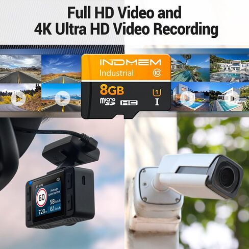 بطاقة ذاكرة MLC Micro SD سعة 8 جيجابايت، بطاقة ذاكرة SD صناعية MLC MicroSD SDHC UHS-I فئة 10، سرعة عالية تصل إلى 100 ميجابايت/ثانية، تدعم تسجيل فيديو فائق الدقة 4K in Saudi Arabia