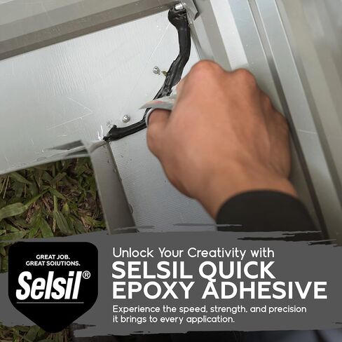 SELSIL Quick Epoxy Metal Adhesive Syringe, Strongest Glue for Metal to Metal Bonding, 5-Minute Curing Heavy Duty Epoxy Glue, Solvent-Resistant, Reinforced with Steel, Grey, 1 oz (28 g) Pack of 1 in Saudi Arabia