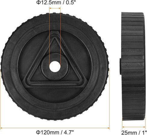 PATIKIL 4.7" Air Compressor Wheels, 2 Pack Universal Air Compressor Wheel Replacement Part with 0.5" Dia. Hole for Easy Mobility in Saudi Arabia