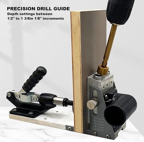 Pocket Hole Jig Kit, Upgraded Metal Pocket Hole Jig Syste, Pro Versatile Jig for Strong Joints,provision for dust collection/extraction, Precise Pocket Screw Jig, for DIY Carpentry Projects in Saudi Arabia