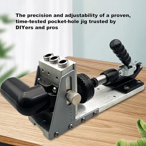 Pocket Hole Jig Kit, Upgraded Metal Pocket Hole Jig Syste, Pro Versatile Jig for Strong Joints,provision for dust collection/extraction, Precise Pocket Screw Jig, for DIY Carpentry Projects in Saudi Arabia