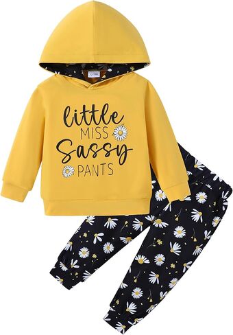 ZOEREA Toddler Girl Clothes Baby little Outfits Fall Winter Cute Sets 1-6T | Cotton,Soft/Letter Hoodie Sweatshirts Pullover/Flower Sweatpants/2Pcs Tracksuit Sweatsuit Sets/1-6 Years,Size 2t 3t 4t 5t 6t in Saudi Arabia