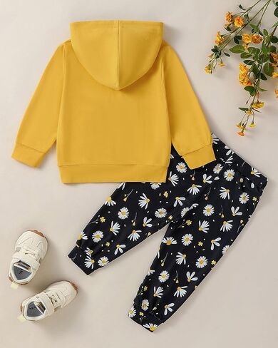 ZOEREA Toddler Girl Clothes Baby little Outfits Fall Winter Cute Sets 1-6T | Cotton,Soft/Letter Hoodie Sweatshirts Pullover/Flower Sweatpants/2Pcs Tracksuit Sweatsuit Sets/1-6 Years,Size 2t 3t 4t 5t 6t in Saudi Arabia