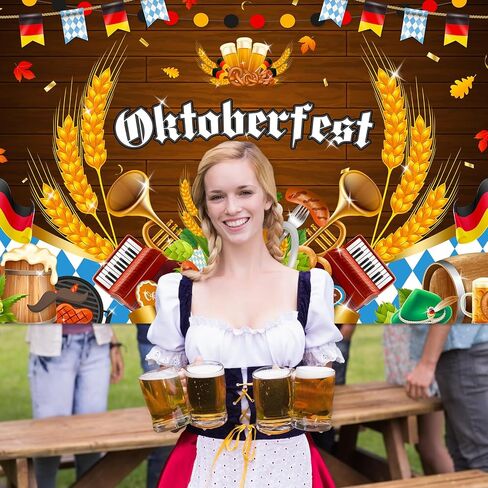 Mocsicka Oktoberfest خلفية مهرجان Oktoberfest الألماني للبيرة تحت عنوان لافتة الخريف الألمانية البافارية Oktoberfest Beer ديكورات ومستلزمات حفلات كشك الصور المنزلية in Saudi Arabia