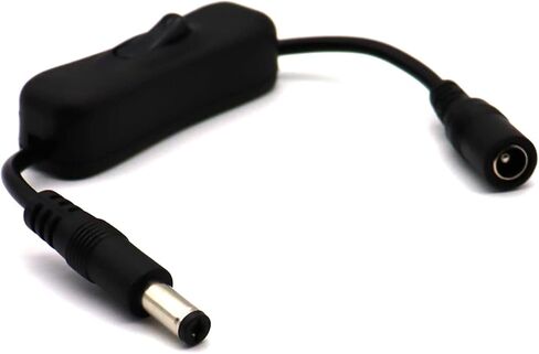 DC Power Extension Cable 5.5mm x 2.1mm Male to Female Adapter Connector Cord with On/Off Switch,12V 3A Round Jack Cable for 5050 3528 LED Strip CCTV Security Camera(0.2m/0.66ft) in Saudi Arabia