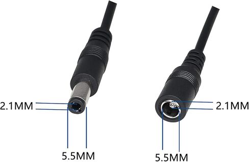 DC Power Extension Cable 5.5mm x 2.1mm Male to Female Adapter Connector Cord with On/Off Switch,12V 3A Round Jack Cable for 5050 3528 LED Strip CCTV Security Camera(0.2m/0.66ft) in Saudi Arabia