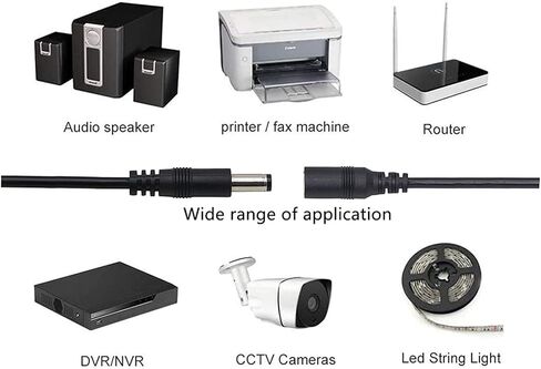 DC Power Extension Cable 5.5mm x 2.1mm Male to Female Adapter Connector Cord with On/Off Switch,12V 3A Round Jack Cable for 5050 3528 LED Strip CCTV Security Camera(0.2m/0.66ft) in Saudi Arabia
