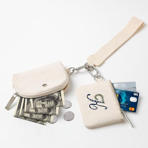 MAMONA Keychain Wallet - Mini Zip Around Wristlet Wallets with Detachable Dual Pouch - Ideal Portable Coin Purse for Women and Men in Saudi Arabia