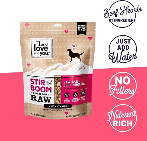 "I and love and you" Stir and Boom Dehydrated Freeze Dried Raw Dog Food, Raw Raw Turk Boom Ba, Turkey Recipe, Grain Free, No Fillers, Real Meat, 1 lb Bag in Saudi Arabia