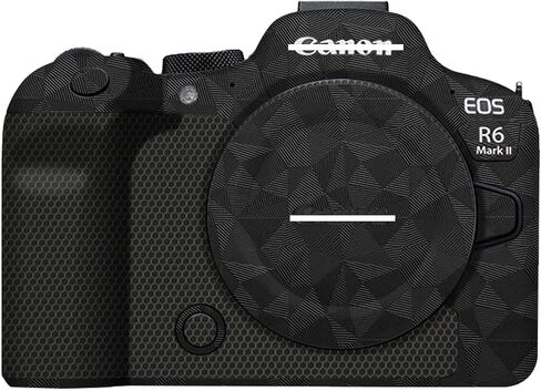 غطاء غطاء غطاء عدسة Mebont ملصق جلدي لكاميرا Canon EOS R6 Mark II بإطار كامل بدون مرآة وغطاء حماية للجسم مضاد للتآكل وغطاء حماية للجلد ومقاومة التآكل (مثلث أسود) in Saudi Arabia