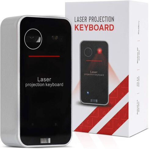 لوحة مفاتيح ليزر لاسلكية من دارتل | لوحة مفاتيح بلوتوث لاسلكية صغيرة ولوحة لمس ماوس لاسلكية | لوحة مفاتيح محمولة كاملة الحجم للكمبيوتر اللوحي والكمبيوتر المحمول والهواتف الذكية | اتصال بلوتوث V3.0 in Saudi Arabia