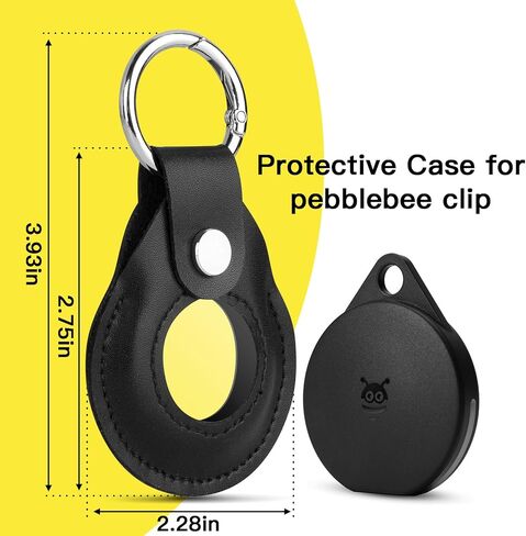متوافق مع حافظة Pebblebee Clip، حافظة واقية من جلد البولي يوريثان من الألياف الدقيقة مع حلقة مفاتيح لجهاز Pebblebee Clip Gen.2 جهاز تعقب عناصر بلوتوث قابل لإعادة الشحن، حزمة واحدة (جراب أسود فقط) in Saudi Arabia