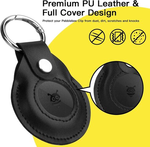 متوافق مع حافظة Pebblebee Clip، حافظة واقية من جلد البولي يوريثان من الألياف الدقيقة مع حلقة مفاتيح لجهاز Pebblebee Clip Gen.2 جهاز تعقب عناصر بلوتوث قابل لإعادة الشحن، حزمة واحدة (جراب أسود فقط) in Saudi Arabia
