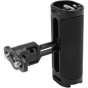Mini Side Handle Handgrip, Aluminum Camera Cage Handle Ergonomic Silicone Handgrip with Rotating Universal Cold Shoe, 1/4inch Screw, Compatible with Camera Cage Video Rig