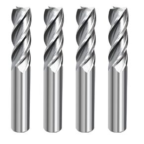 Spiral straight Router Bit 4-Flute (1/2" Shank, 1/2" Cut Diameter, 1-1/2" Cutting Length) CNC Router Bits End Mill for Wood Mortises Carving Engraving Tool 4PCS