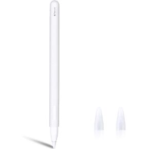 gozahad Silicone Case Compatible with New Apple Pencil 2nd Generation, Protective Anti-Slip Grip Sleeve with Nib Cover (2 Pieces), Do not Affect for Pencil Mode Switch & Magnetci (Clear)