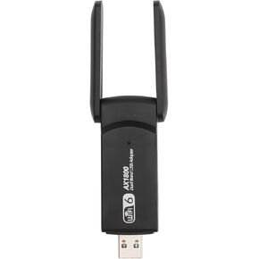 USB 6 Adapter, Up to 1800Mbps High Speed, 2.4G 5G Dual Band Network Adapter with Dual Antennas, Adapter Dongle for Laptop Desktop Computer Win 10 11