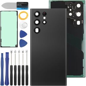 Back Cover Glass Replacement for Samsung Galaxy S23 Ultra 5G 2023 Rear Back Glass Replacement with Repair Tool Kits(Color: Black)