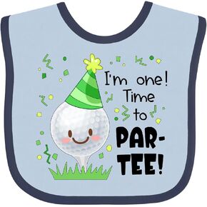 inktastic I'm 1 Time To Par-Tee Golf First Birthday Baby Bib