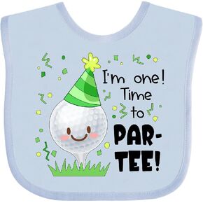 inktastic I'm 1 Time To Par-Tee Golf First Birthday Baby Bib in Kuwait