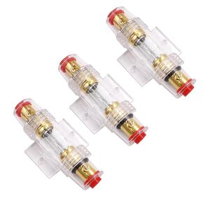 RANIT 3Pcs AGU Fuse Holder with 80A AGU 10x38mm Type Fuse for Car Audio, Alarm Amplifier, Truck Audio, Compressors,Boat Power System (80A)