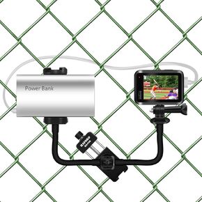 Baseball Dual Fence Mount Compatible for GoPro Phone Dual-Camera Fence Holder for Pocket Radar/Mevo Start Game Changer Mounting Kit for DJI Action/Insta 360 for Baseball Softball Tennis Football