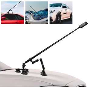 8 in 1 Triple Suction Cup Car Mount Kit with 47" Invisible Selfie Stick Compatible for Insta360 x4, x3, x2, x,One RS,R Camera Suction Car Compatible with GoPro 12/11/10/9/8/7 Action Cameras