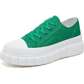 yageyan Womens Platform Sneakers Canvas Shoes for Women White Low Top Classic Casual Tennis Shoes