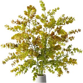 Faux Greenery Stems, Artificial Willow Branches for Vase, Real Touch Fake Green Leaves Branches 43.31 Inches for Home Kitchen Hotel Table Centerpiece Decor (6PCS, Willow)