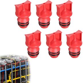 6 Pack Air Compressor Oil Cap Plug, Male Thread Dia Air Compressor Oil Plugs, Air Compressor Male Thread Diameter 17 Mm Red Plastic Shell Oil Plugs Breather Cap, Oil Plugs For Air Compressor