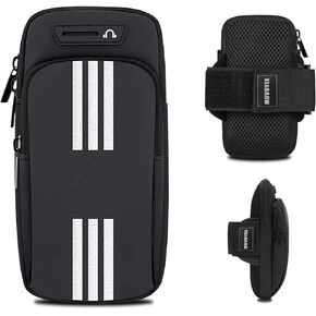 MOVOYEE Armband Cell Phone Holder for Running Arm Band iPhone 15 14 13 12 11 Pro Max Xs Xr X 8 7 6 Plus SE Mini Samsung Galaxy Ultra Note Airpods Pouch Women Men Kids, Runner Gym Walking Arm Bag Blue