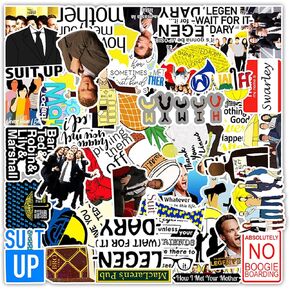 50 Pcs How I Met Your Mother Stickers Water Bottle Stickers US TV Waterproof Cute Aesthetic Vinyl Laptop Luggage Skateboard Computer Stickers for Teens Girls