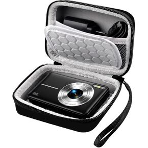Digital Camera Case for CAMKORY/for Kodak Pixpro/for VAHOIALD/for Sony DSCW800 830/ for Canon PowerShot 180 190/for AiTechny/for Qumcou, Vlogging Cameras Bag Storage Holder for Accessories -Black