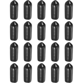 uxcell 10Pcs Rubber End Caps, 12.5mm/0.49" ID Rubber End Caps, PVC Caps Rubber Screw for Bolts Screw Caps Thread Protectors Tube Screw Bolt, Black