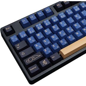 أغطية مفاتيح MOLGRIA Red Samurai، 129 مجموعة أغطية مفاتيح PBT للوحة مفاتيح الألعاب، أغطية مفاتيح مخصصة للتسامي بصبغة الكرز مع أداة سحب لـ Gateron Kailh Cherry MX Switch 104/87/71/61 60 بالمائة لوحة مفاتيح