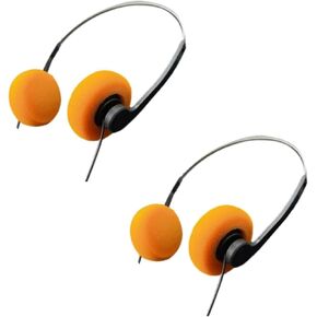 2Pcs Orange Retro Over-Ear Headphone,Vintage Feelings Underwire Headphone,Hi-Fi Stereo Earphone Headset, Retro Lightweight Earphones for Most Mobile Phones Playback Pevices Headphones