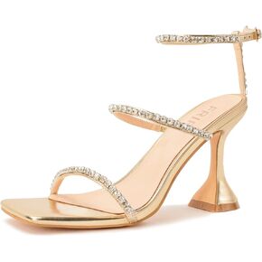 صنادل نسائية بكعب من حجر الراين بكعب عريض للنساء وكعب قطة مربع مفتوح من الأمام لحفلة موسيقية مريحة للمواعدة وحفلات الزفاف وأحذية الزفاف الصيفية in Kuwait