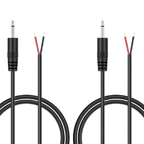2 Pack 3ft 2.5mm TS Mono Male Plug Adapter Connector to Bare Wire Open End Pigtail Audio Cord for 2.5mm Jack Charging Cable Charger Cord Equipments