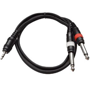Seismic Audio - SAiTSY6-1/8 Stereo 3.5 mm to Dual 1/4" TS Splitter Cable - 6 Feet