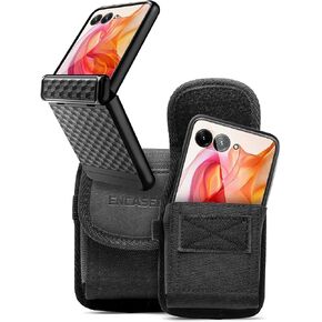 Encased Holster for Motorola Razr 2024 Case with Belt Clip - 2-in-1 Cover with Hinge and Screen Protection & Heavy Duty Nylon Phone Pouch (Moto Razr 50)