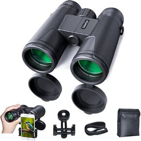 Binoculars for Adults and Kids 12x42 GalaxEye Compact High Powered with Phone Adapter Low Light Vision Easy Focus Waterproof with HD BAK4 Prism FMC Lens for Bird Watching, Cruise, Travel