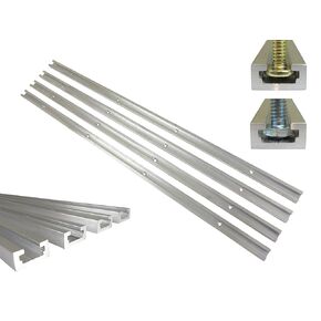 Lot 4 Each, 36" Aluminum T Track 3/4" by 3/8" Slot, Accepts 1/4" Hex Bolts, 1/4" or 5/16" T Bolts, Countersunk Holes Every 6" 112124