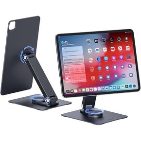 Hagibis Magnetic iPad Stand with USB C Docking Station, 360° Rotatable Adjustable Tablet Holder with 4K@60Hz HDMI, 100W PD, USB 3.0, AUX and SD/Micro SD Hub for iPad Pro M4 2024 (iPC20-2H)