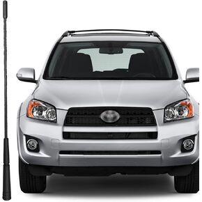 13 Inch Replacement Antenna Mast for Toyota MR2 (1991-2003), Toyota RAV4 (2001-2008), Toyota Sequoia (2001-2004), Toyota RAV4 EV (2013-2014) Flexible Rubber Antenna, Black