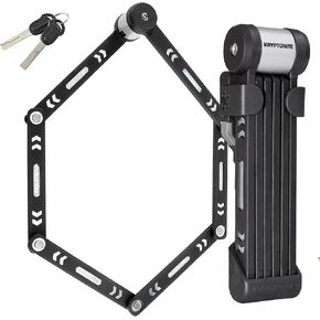 Kryptonite Kryptolok 610 S Folding Bike Lock, Compact Lightweight High Security Anti-Theft Foldable Bicycle Lock with 2 Keys and Mount for E-Bikes Scooter Road Mountain Bikes, 100cm (39 in),Black