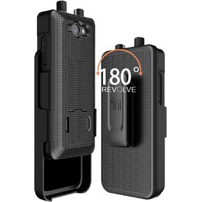 حافظة مع مشبك لهاتف Sonim XP5plus، غطاء هاتف صلب نحيف من Nakedcellphone مع مسند وحزام [دوار/سقاطة] مجموعة حافظة للورك لهاتف Sonim XP5 Plus (XP5900) - برتقالي ساطع