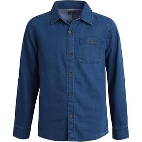 DKNY Boys' Shirt - Classic Fit Woven Long Sleeve Button Down Shirt - Spring Easter Collared Dress Shirt for Boys (4-20)