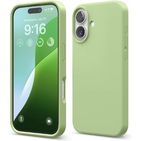 elago Compatible with iPhone 16 Case, Premium Liquid Silicone Case, Full Body Protective Cover, Shockproof, Slim Phone Case, Anti-Scratch Soft Microfiber Lining, 6.1 inch (Stone)