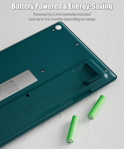 لوحة مفاتيح بلوتوث مع حامل مدمج لأجهزة iPad وiPhone، 79 مفتاحًا صامتًا مدمجًا بنسبة 75%، بطاريتان AAA، نوم تلقائي ذكي، لأجهزة متعددة، كمبيوتر محمول، كمبيوتر لوحي، هاتف ذكي (أخضر داكن) in Kuwait